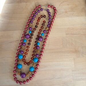 Set of 3 vintage beaded necklaces 18” 24” 30”